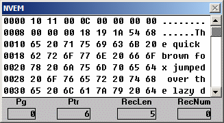 NVEM Window in SPLat/PC